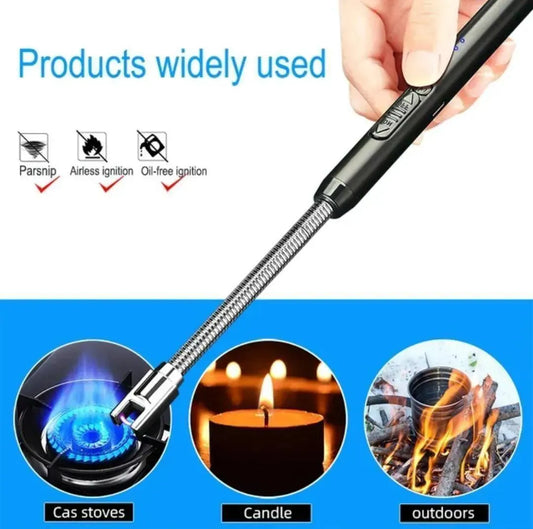 USB Rechargeable Electric Arc BBQ Lighter Windproof Flameless Plasma